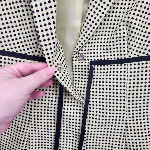 Vtg. Focus 2000 Chartreuse and Black Dotted Y2K Jacket Women's Blazer 4 - Picture 6 of 9